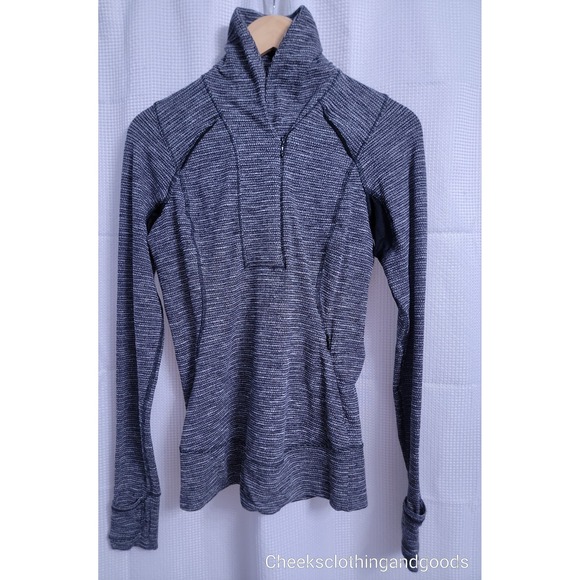 Lululemon 6 Think Fast PulloverHTR Black Thumbholes W3H67S - Picture 4 of 9